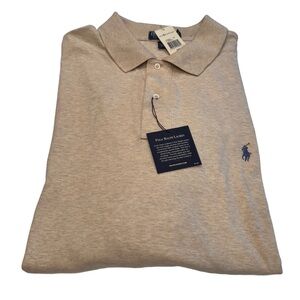 Polo Ralph Lauren Mens 2XB Big Interlock Polo Shirt NEW Sand Color NWT